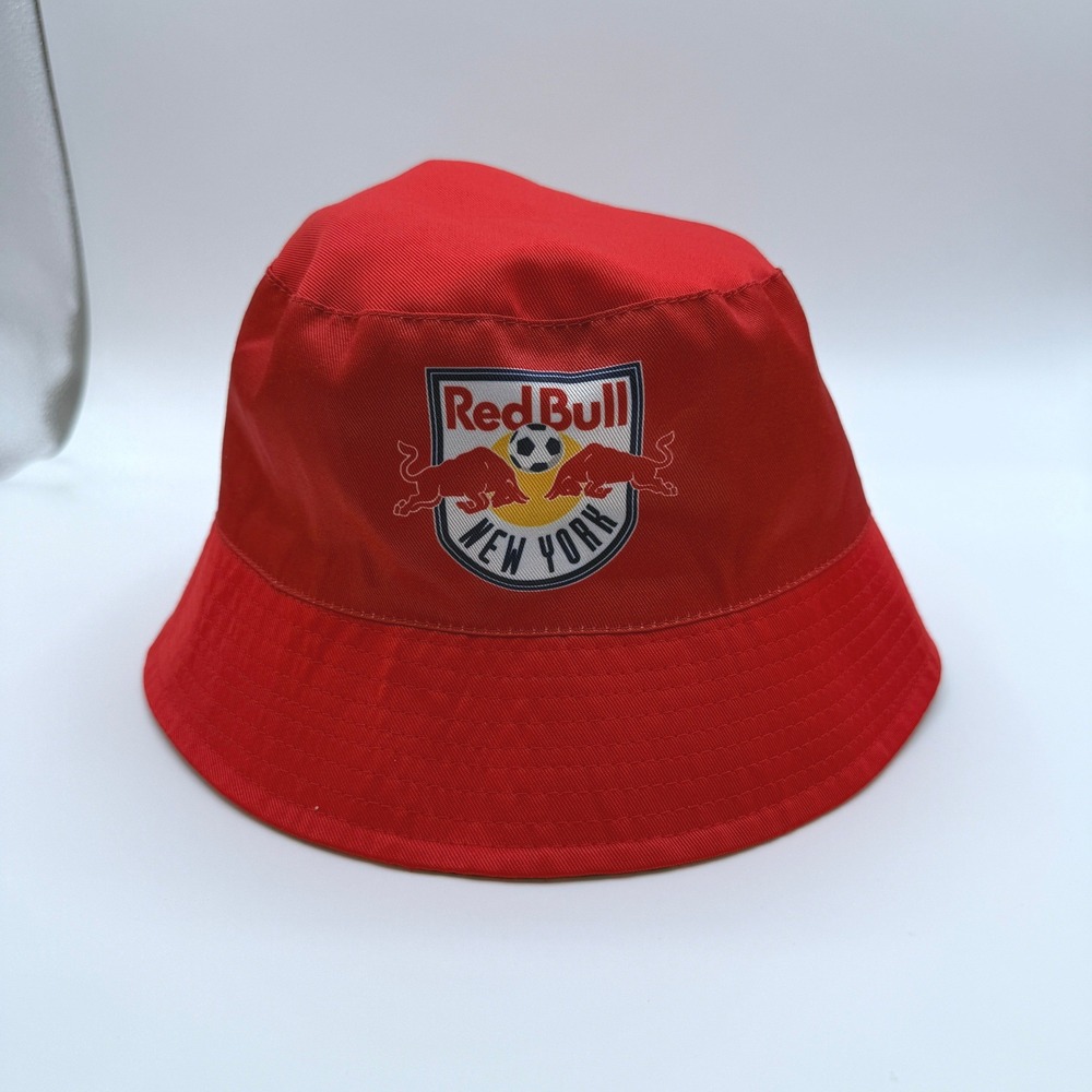 New York Red Bulls Bucket‎ Hat Mens OSFM Red Reversible All Over Print Soccer